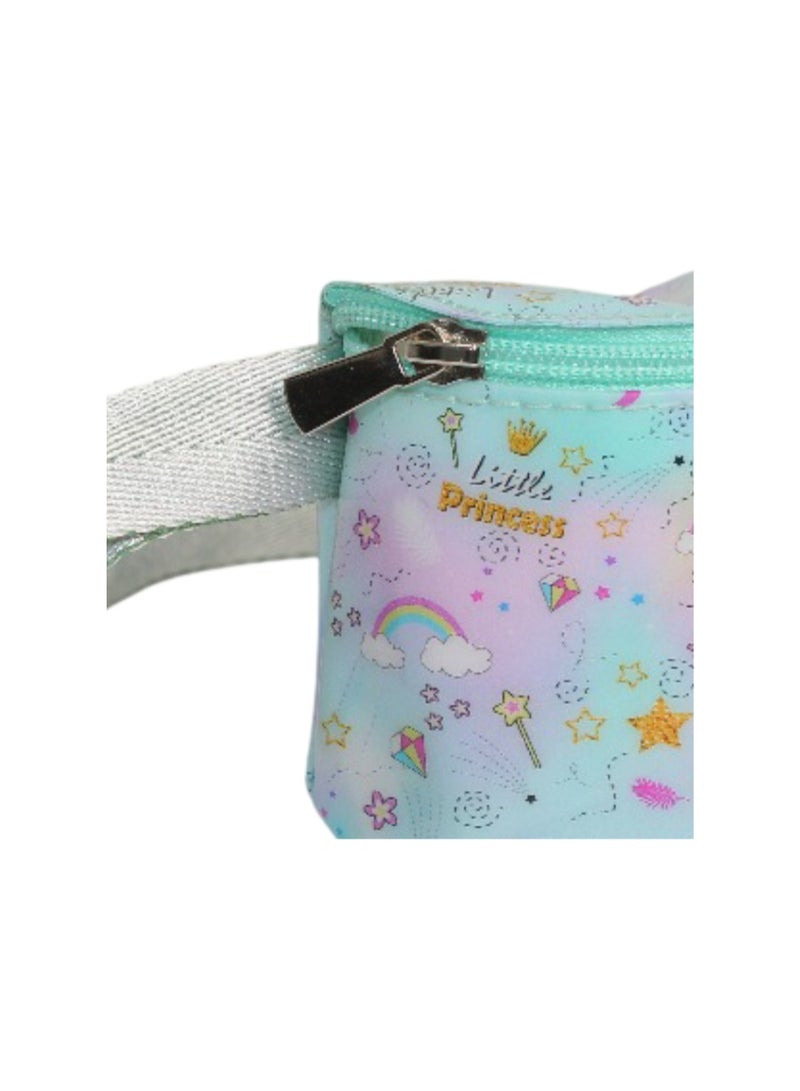 فانسي حقيبة كروس للبنات - لون أزرق فاتح بتصميم "الأميرة الصغيرة" - Image 3